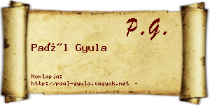 Paál Gyula névjegykártya