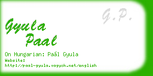 gyula paal business card